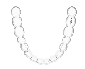 A close view of a Beame clear aligner