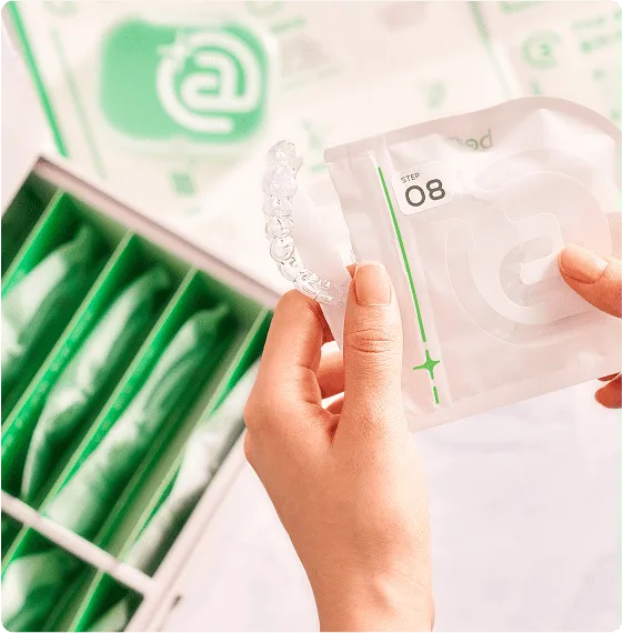 A Beame aligner and its numbered treatment pouch