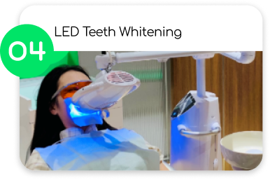 自有光藍光美白照射約 45 分鐘，期間客人只需放鬆享受過程。